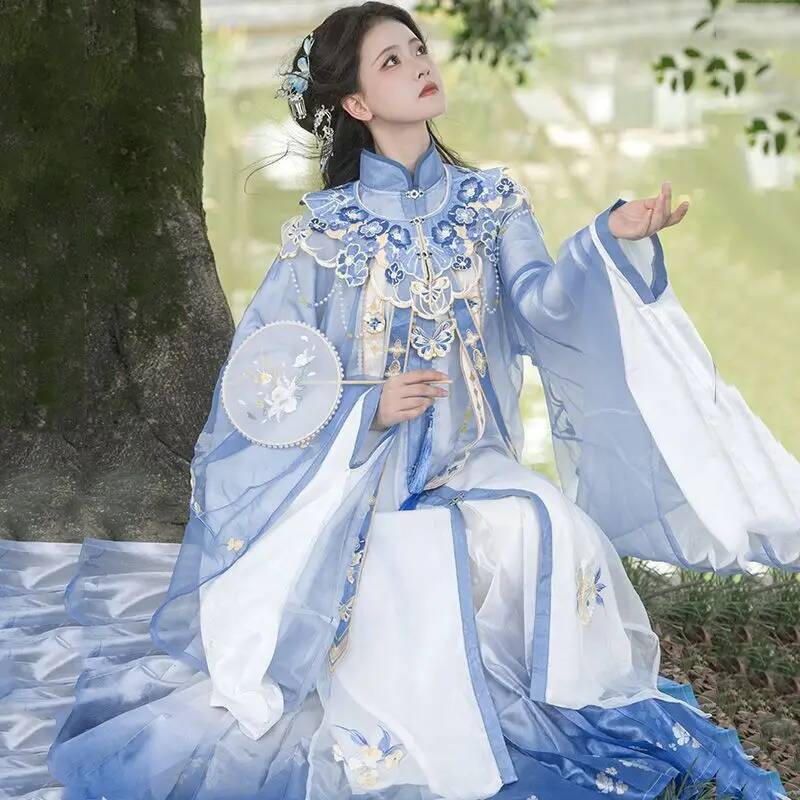 Embroidery Knit - Bimonthly[Lan Jin Luo]New Hanfu Women's Ming