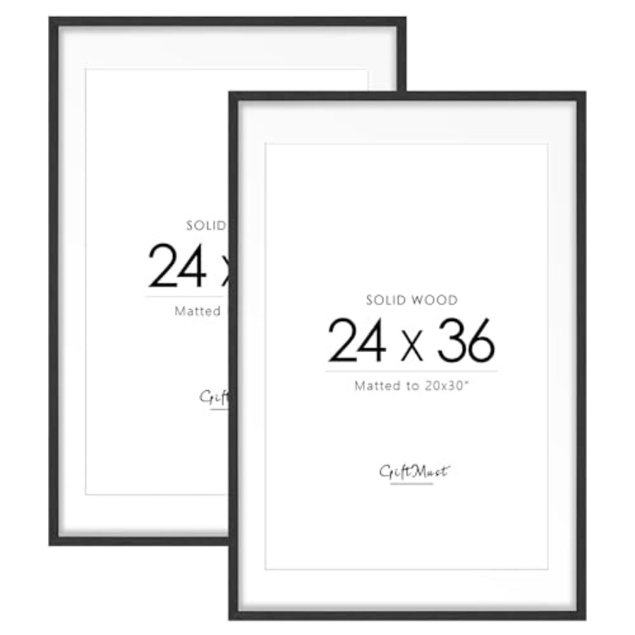 Frame Display Wood - 24x36 Solid Wood Poster Frame Set