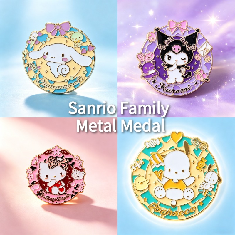 Embroidery Tulle - Sanrio Enamel Brooch Hello Kitty Kuromi