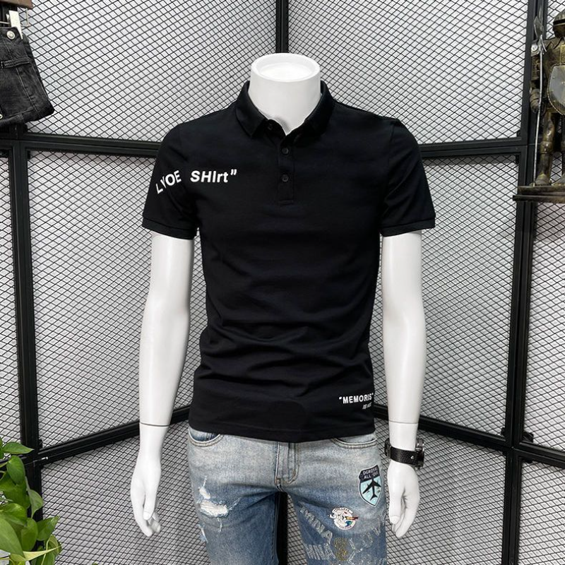 Embroidery Alphabet Designs - With Collar Tee Shirt for Men