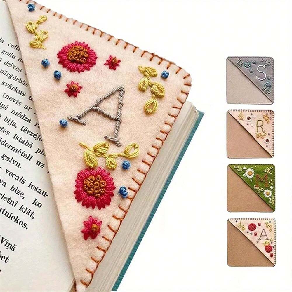 Embroidery Meaning - 1pc, Personalized Hand Embroidered Corner Bookmark,