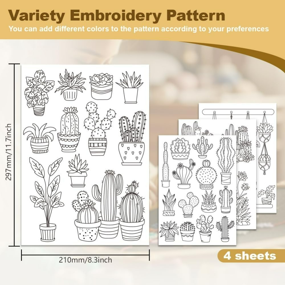 30Pcs Bonsai Cactus Embroidery - Embroidery Pattern incelemesi ve fiyatı