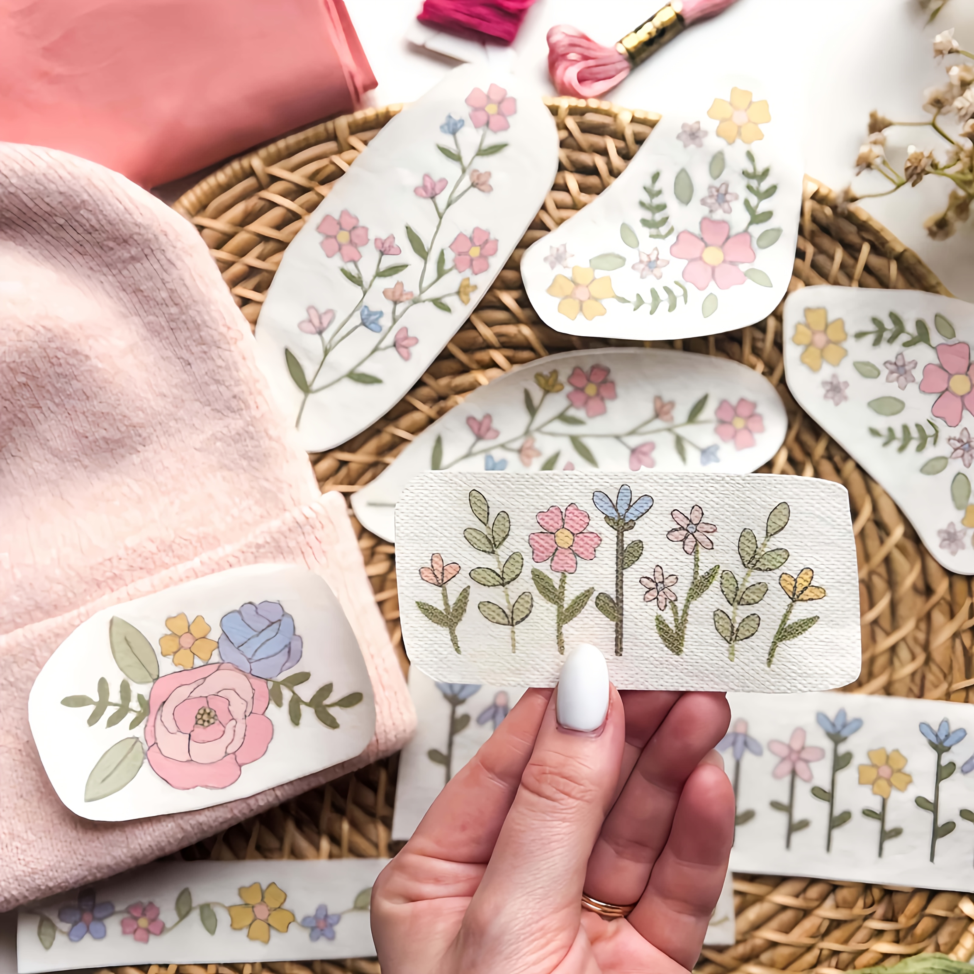 1 Set of 8pcs Colorful Graphic - Embroidery Meaning incelemesi ve fiyatı