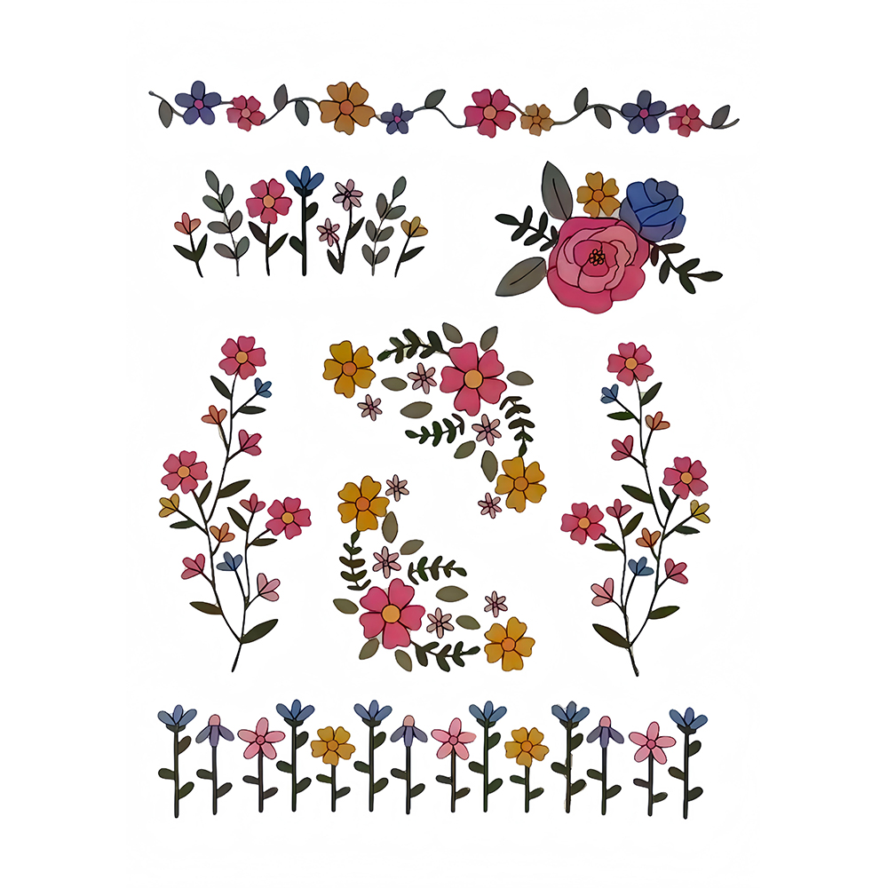 1 Set of 8pcs Colorful Graphic - Embroidery Meaning incelemesi ve fiyatı