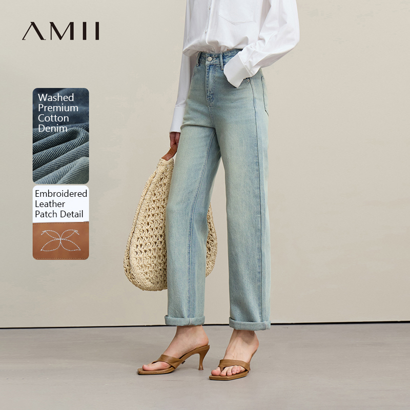 Amii Women's Jeans 2026 Summer - Embroidery Effect incelemesi ve fiyatı