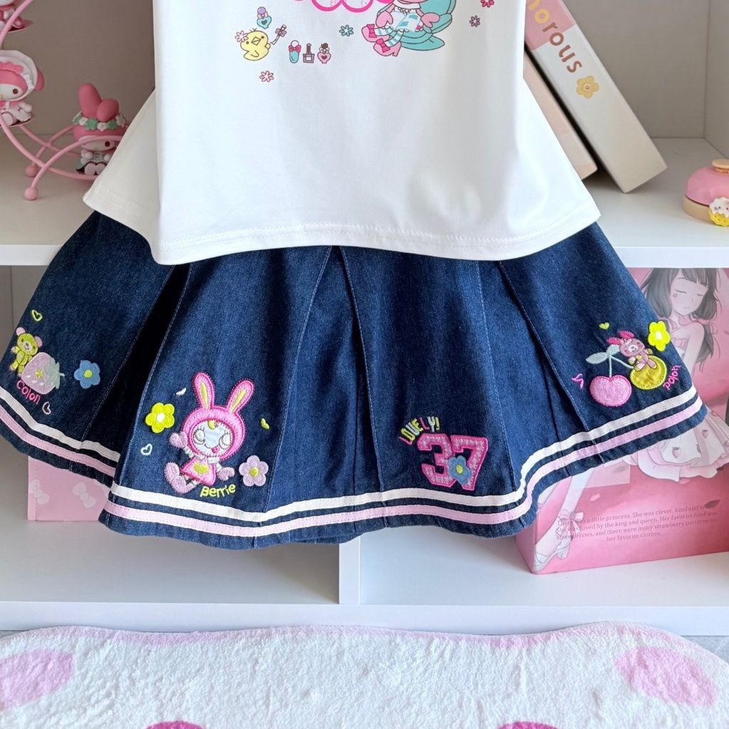 Japanese Sweet Skirt Sets Summ - Embroidery Tshirt incelemesi ve fiyatı