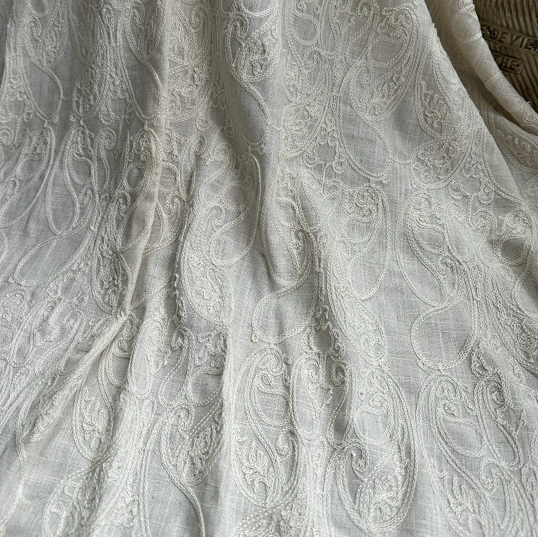 Pure linen base fabric with co - Embroidery Chain Stitch incelemesi ve fiyatı