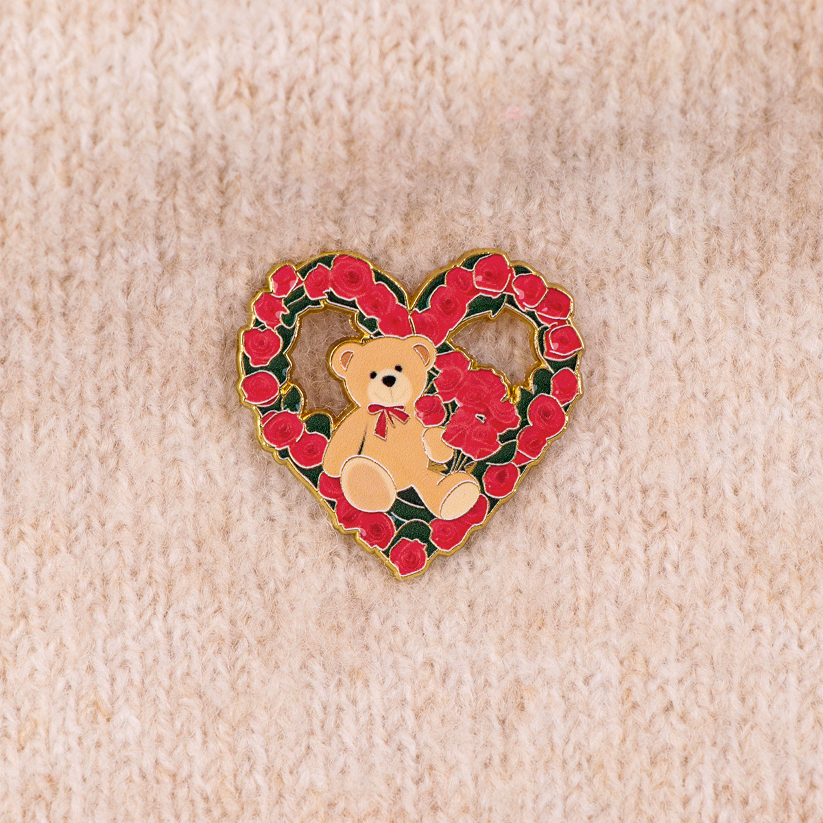 Fox Rose Bear Enamel Pins Anim - Embroidery Tulle incelemesi ve fiyatı