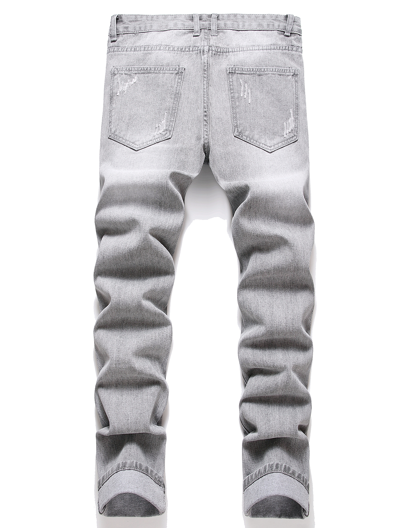 Y2K Men's Jeans - Trendy Gray  - Embroidery Effect incelemesi ve fiyatı
