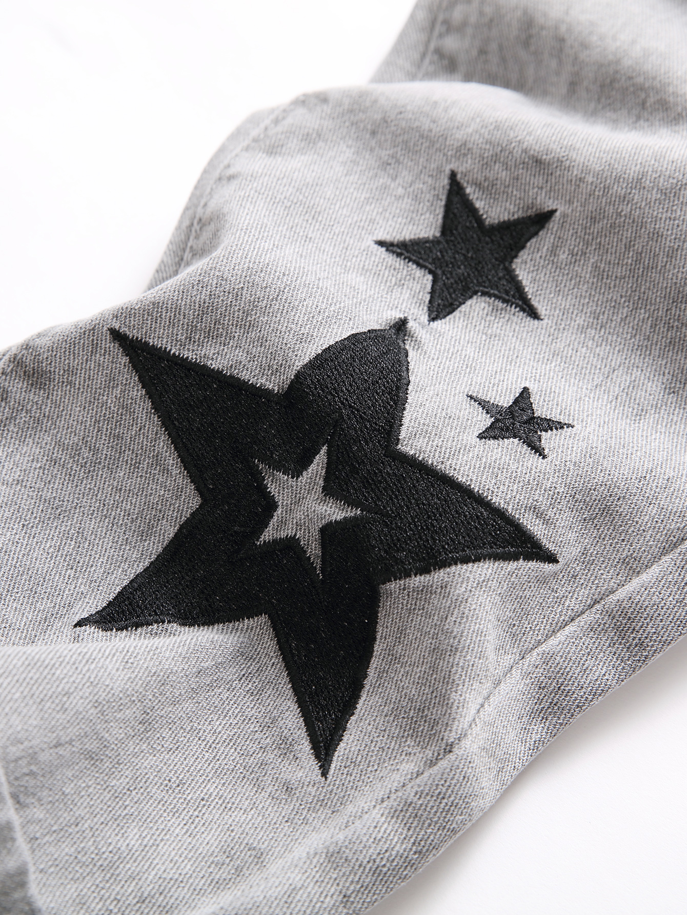Y2K Men's Jeans - Trendy Gray  - Embroidery Effect incelemesi ve fiyatı