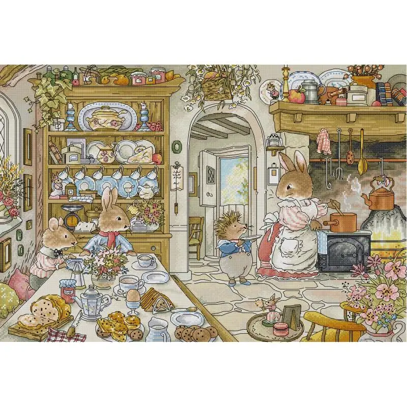 Rabbit's Kitchen Cartoon Anima - Embroidery Tas incelemesi ve fiyatı