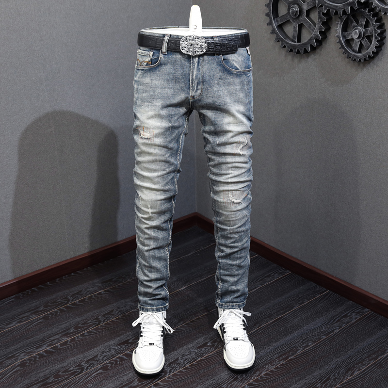 Fashion Vintage Men Jeans High - Embroidery Effect incelemesi ve fiyatı