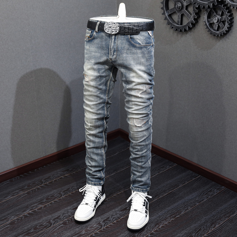 Fashion Vintage Men Jeans High - Embroidery Effect incelemesi ve fiyatı