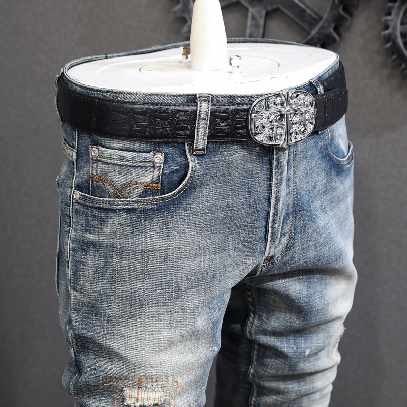 Fashion Vintage Men Jeans High - Embroidery Effect incelemesi ve fiyatı