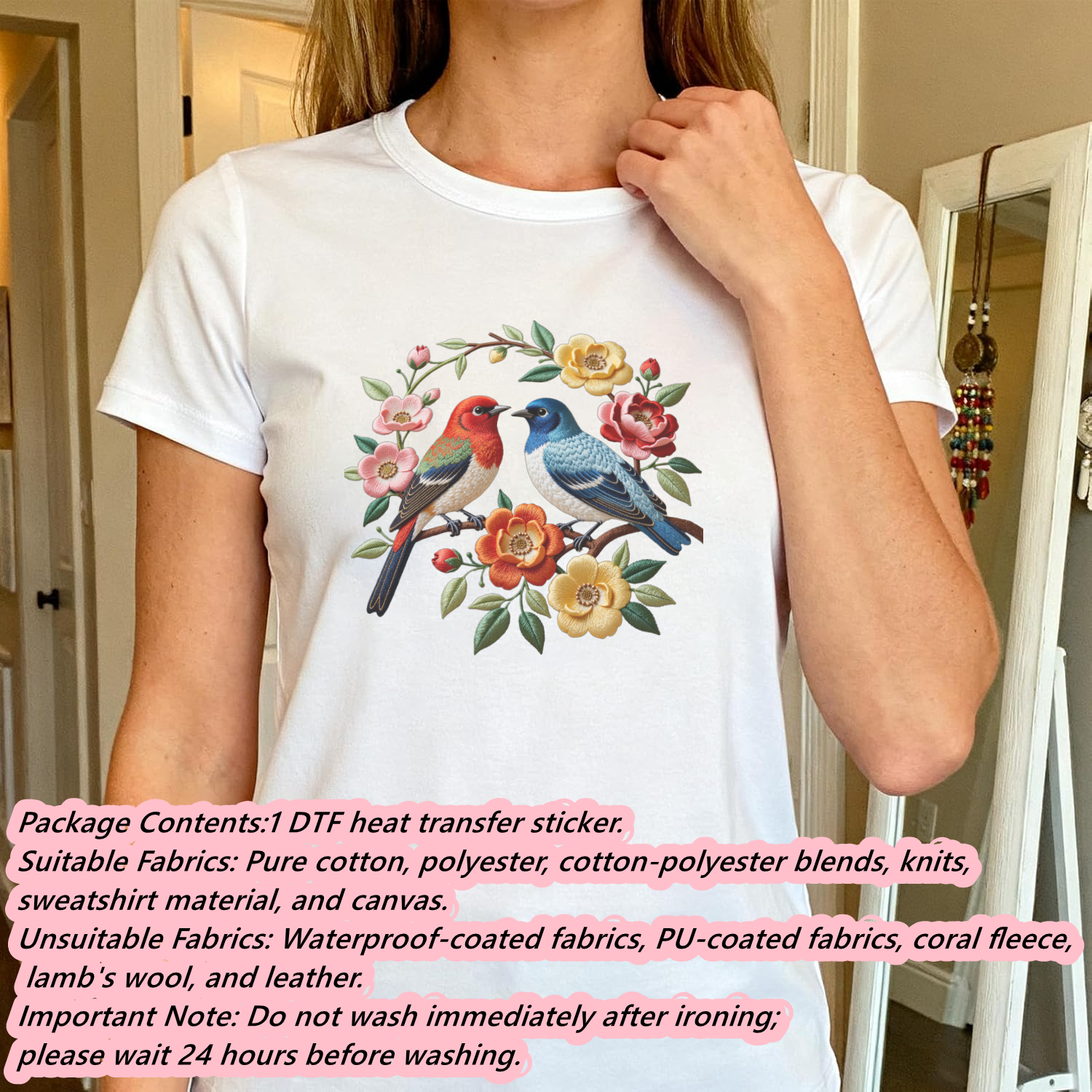 1 Piece of Bird Pattern Clothi - Embroidery Pattern incelemesi ve fiyatı