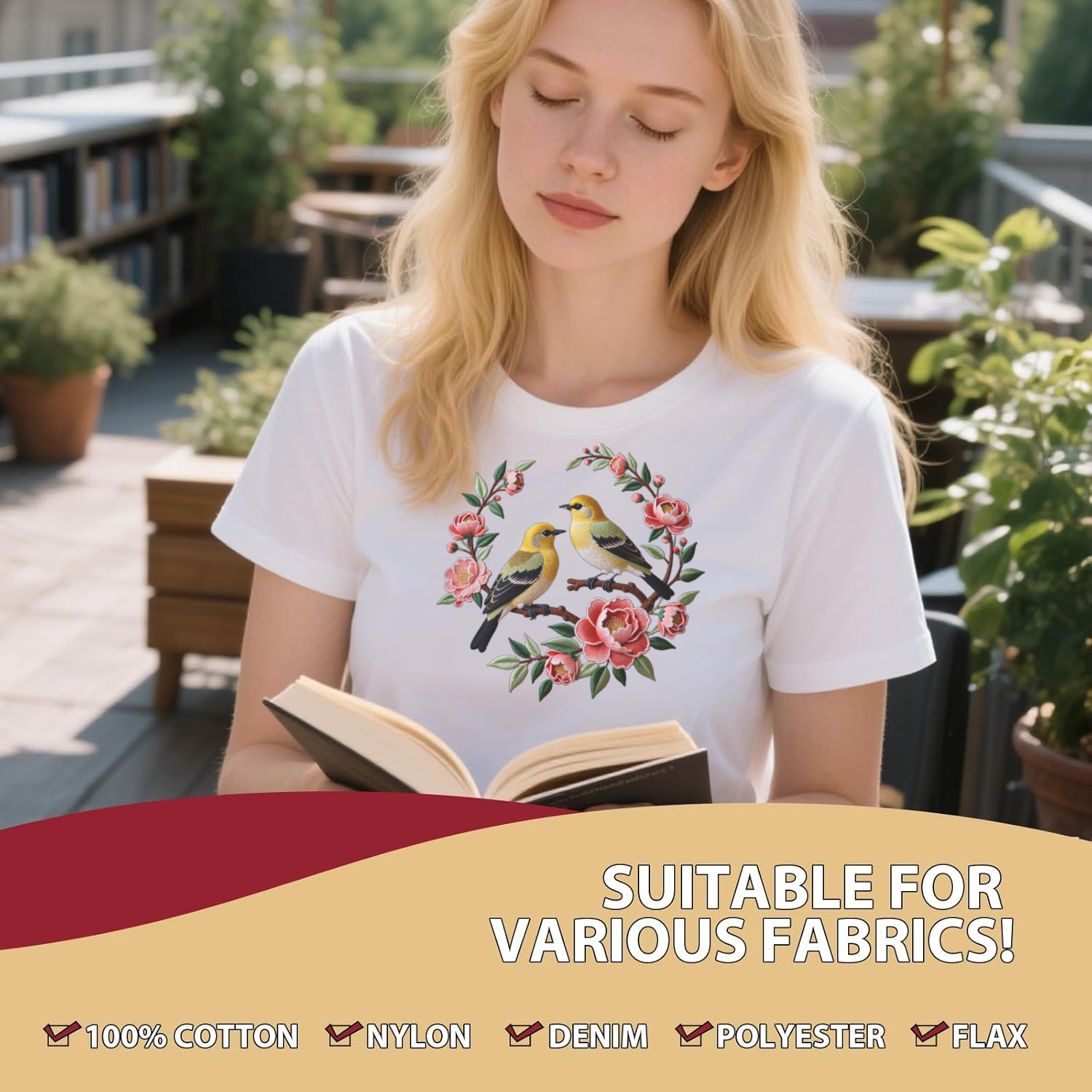 1 Piece of Bird Pattern Clothi - Embroidery Pattern incelemesi ve fiyatı