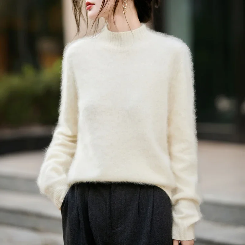 100% Wool Women's Fluffy High  - Embroidery Knit incelemesi ve fiyatı