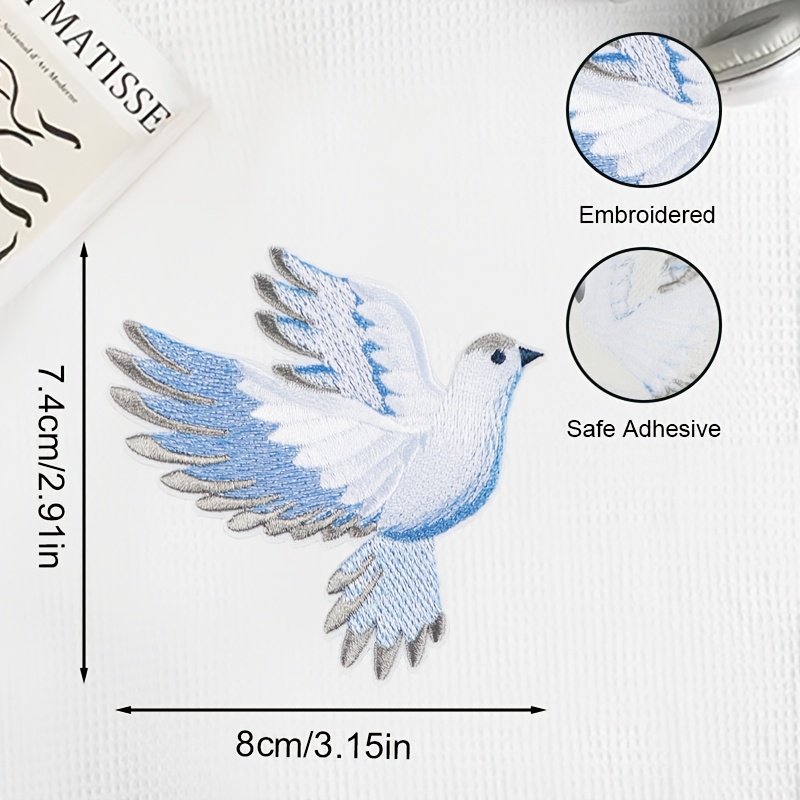 1pc blue-white gradient dove e - Embroidery Meaning incelemesi ve fiyatı