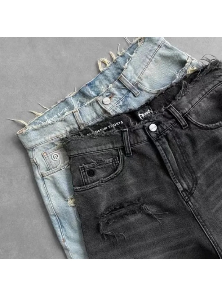 2026 Washed Ripped Short Jeans - Embroidery Effect incelemesi ve fiyatı