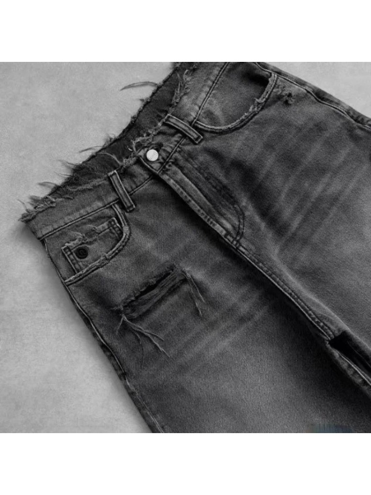 2026 Washed Ripped Short Jeans - Embroidery Effect incelemesi ve fiyatı