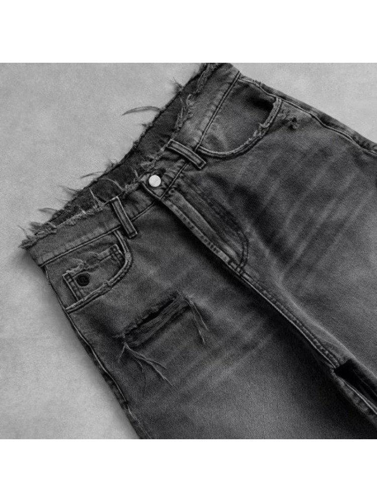 2026 Washed Ripped Short Jeans - Embroidery Effect incelemesi ve fiyatı