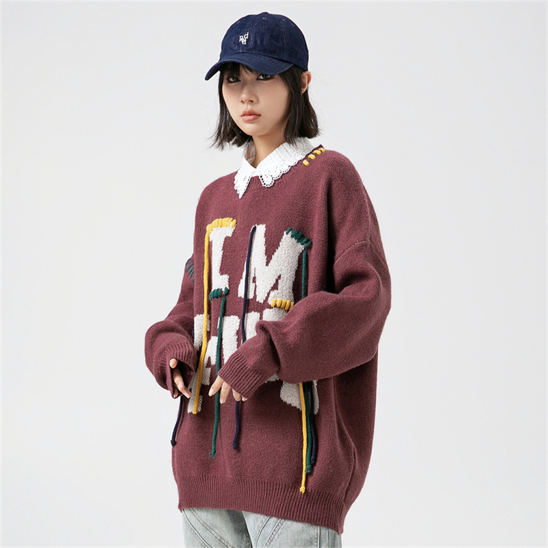 Ladies Oversize Sweater Woman  - Embroidery Alphabet Designs incelemesi ve fiyatı