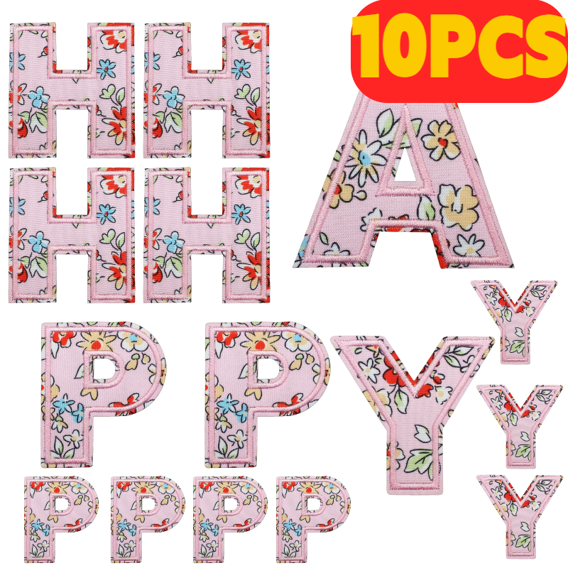 10PCS Cartoon Letter Pink Embr - Embroidery Alphabet Designs incelemesi ve fiyatı