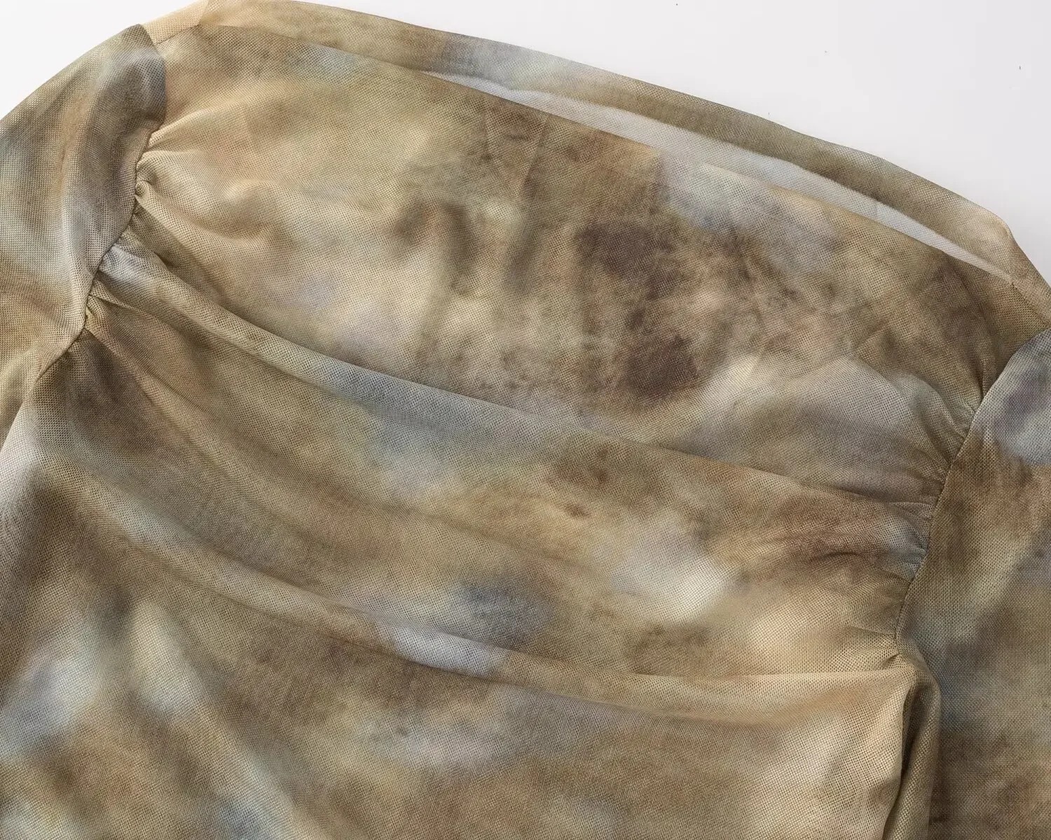 2025 Sexy Tie-Dye Print Ruched - Embroidery Tshirt incelemesi ve fiyatı
