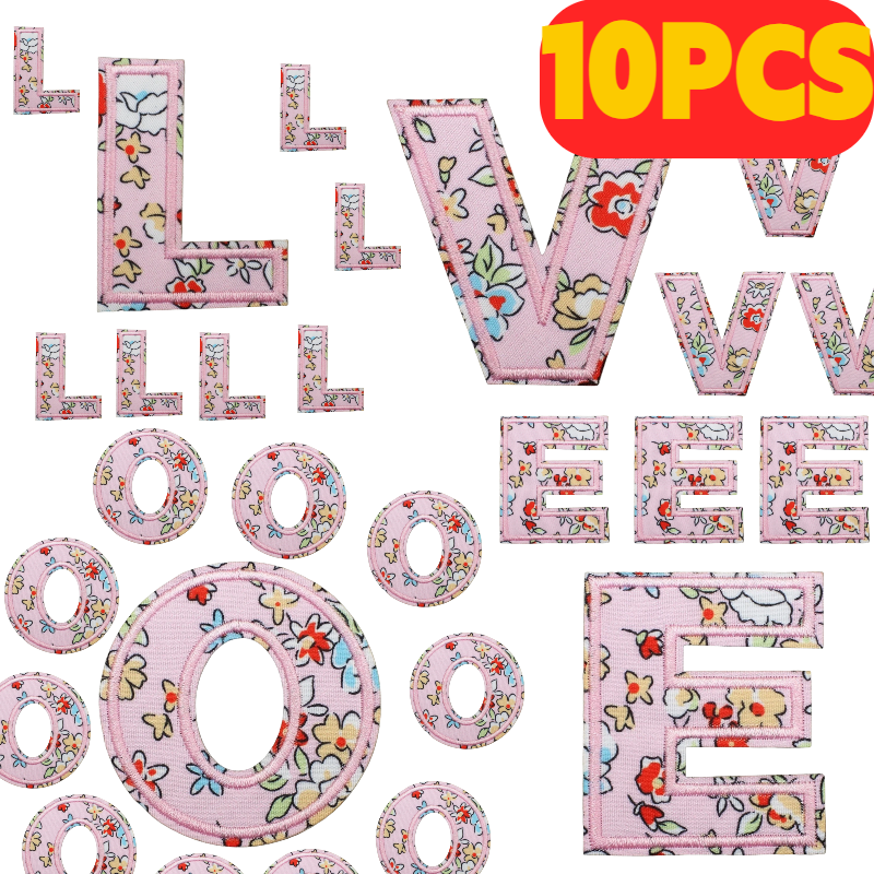 10PCS Pink Pattern Letter Embr - Embroidery Alphabet Designs incelemesi ve fiyatı