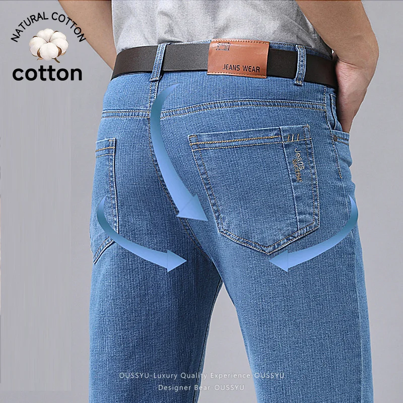 Summer Thin Men's Denim Jeans  - Embroidery Effect incelemesi ve fiyatı