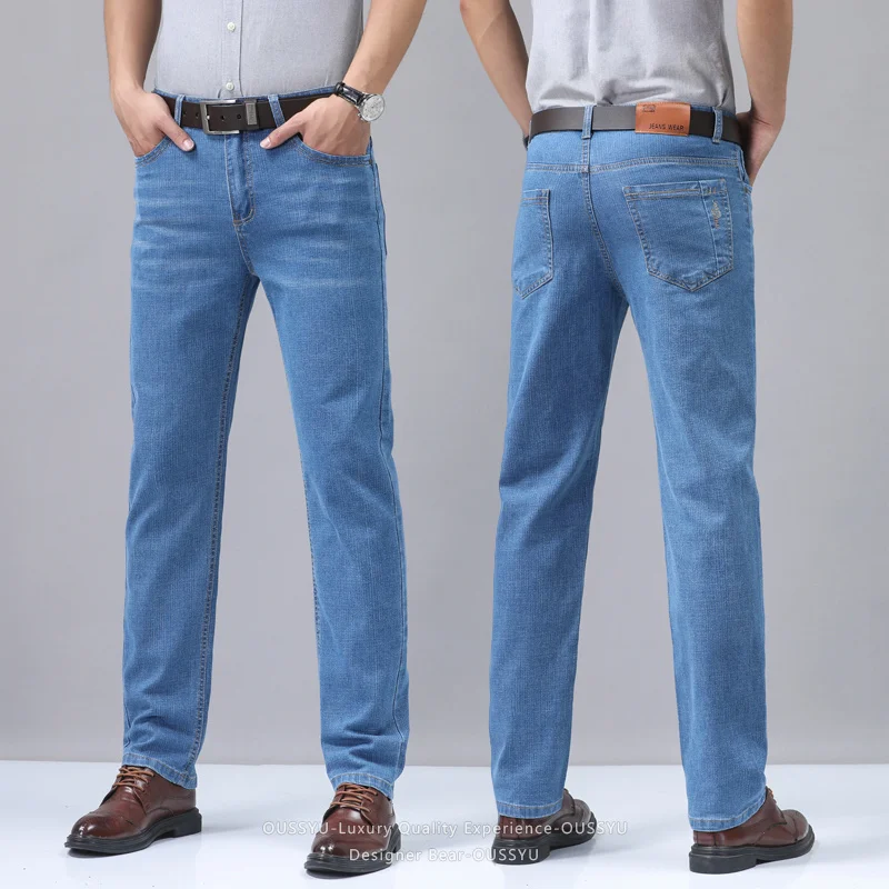 Summer Thin Men's Denim Jeans  - Embroidery Effect incelemesi ve fiyatı