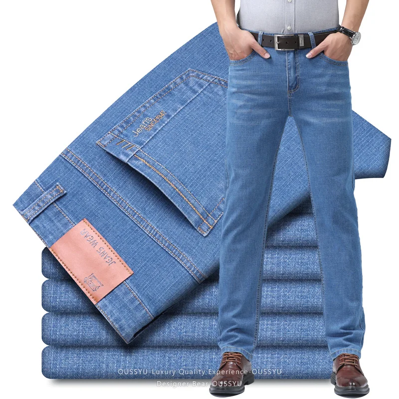Summer Thin Men's Denim Jeans  - Embroidery Effect incelemesi ve fiyatı