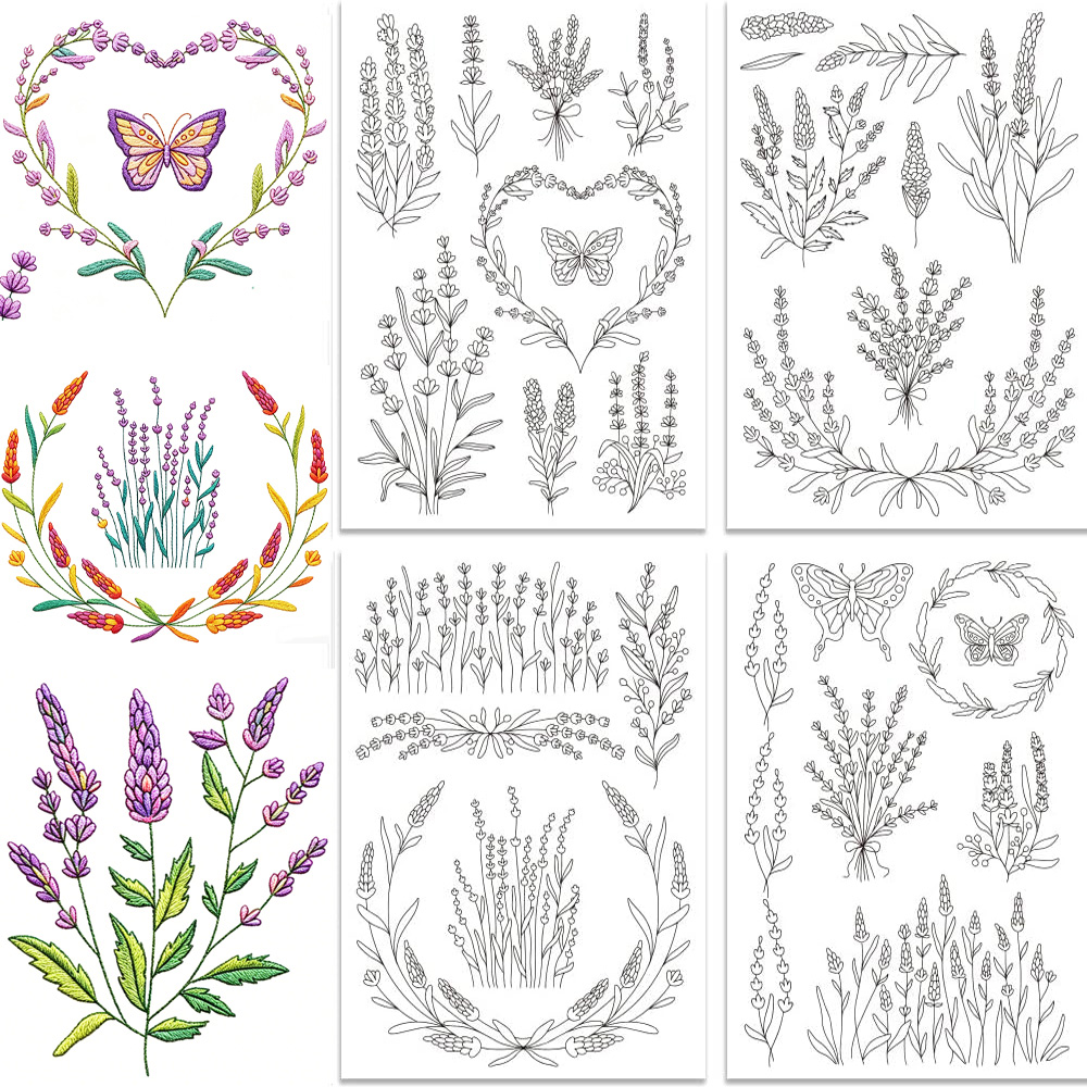 Lavender Flower Butterfly Wate - Embroidery Meaning incelemesi ve fiyatı