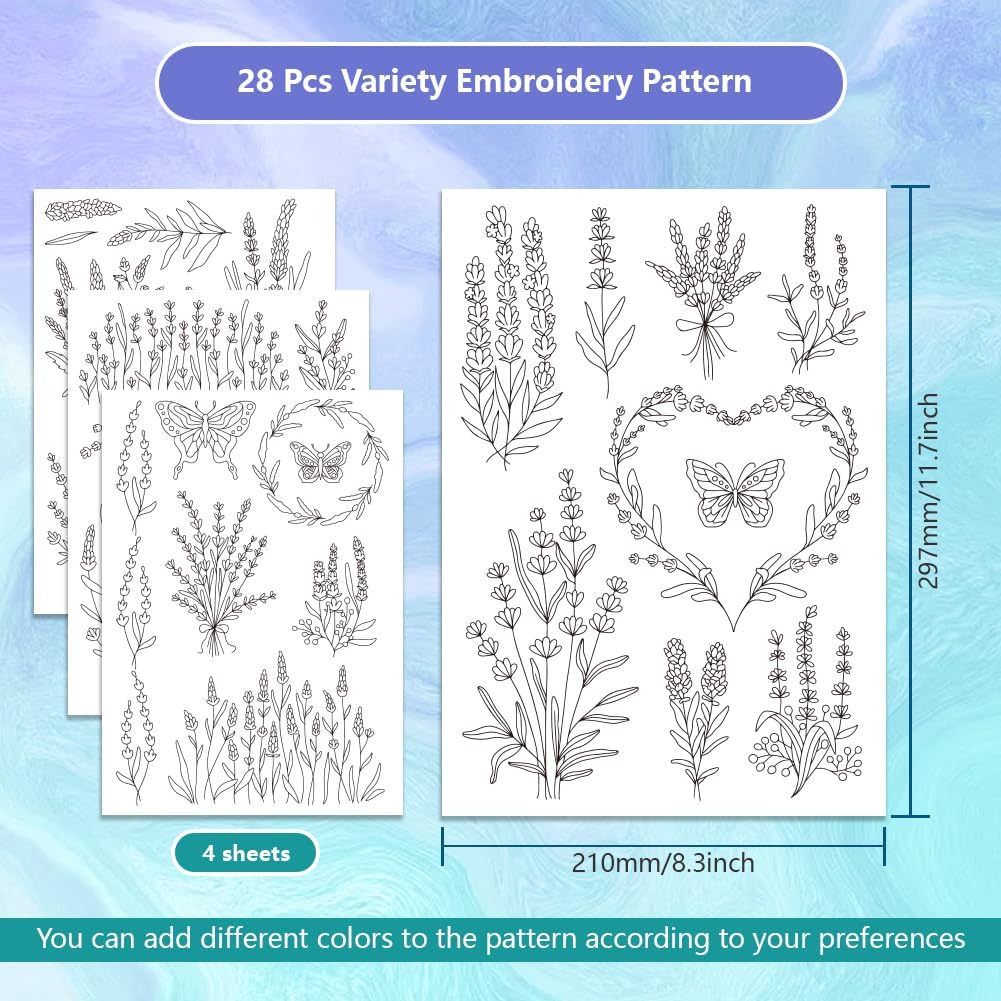Lavender Flower Butterfly Wate - Embroidery Meaning incelemesi ve fiyatı
