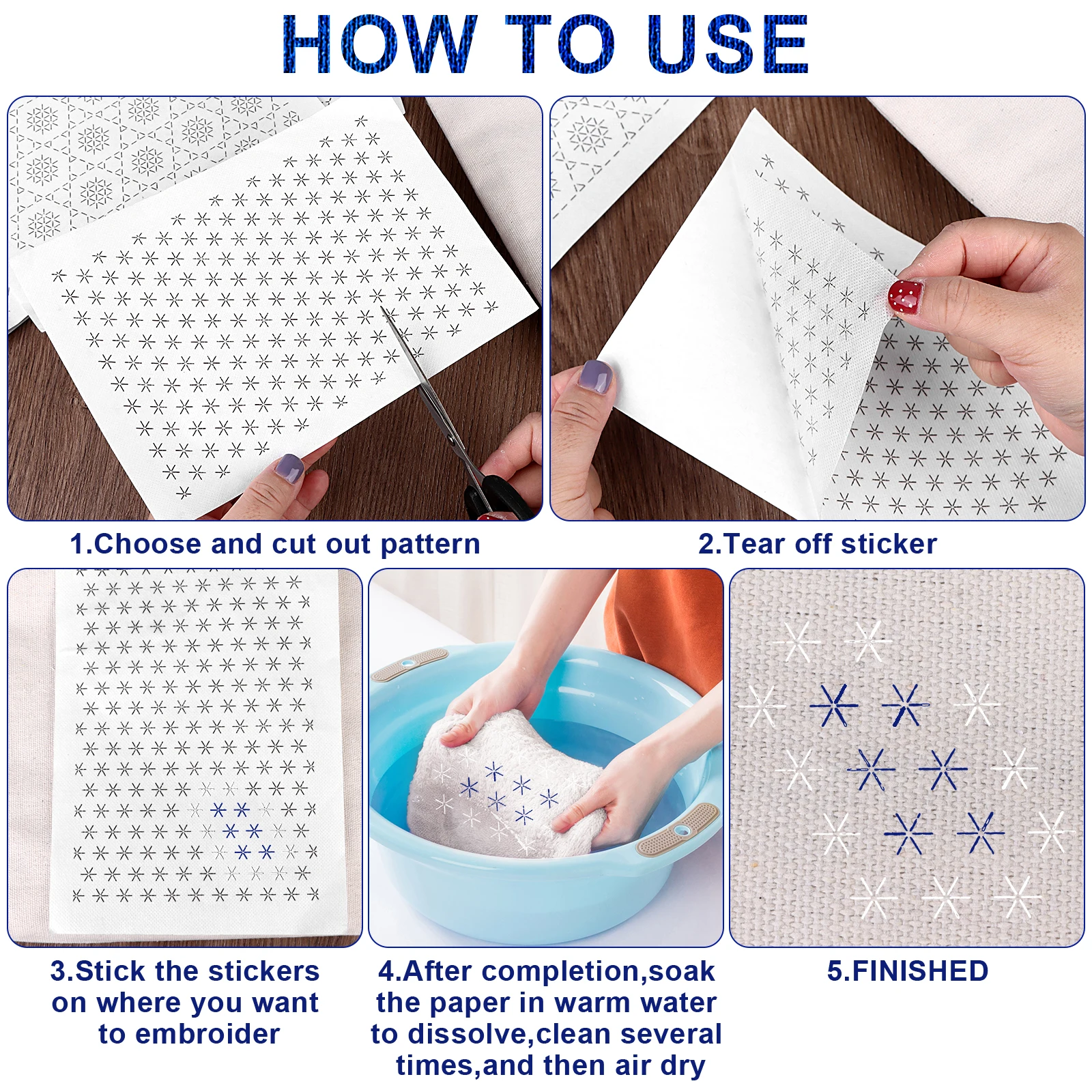 154pcs Sashiko Embroidery Patt - Embroidery Paper incelemesi ve fiyatı