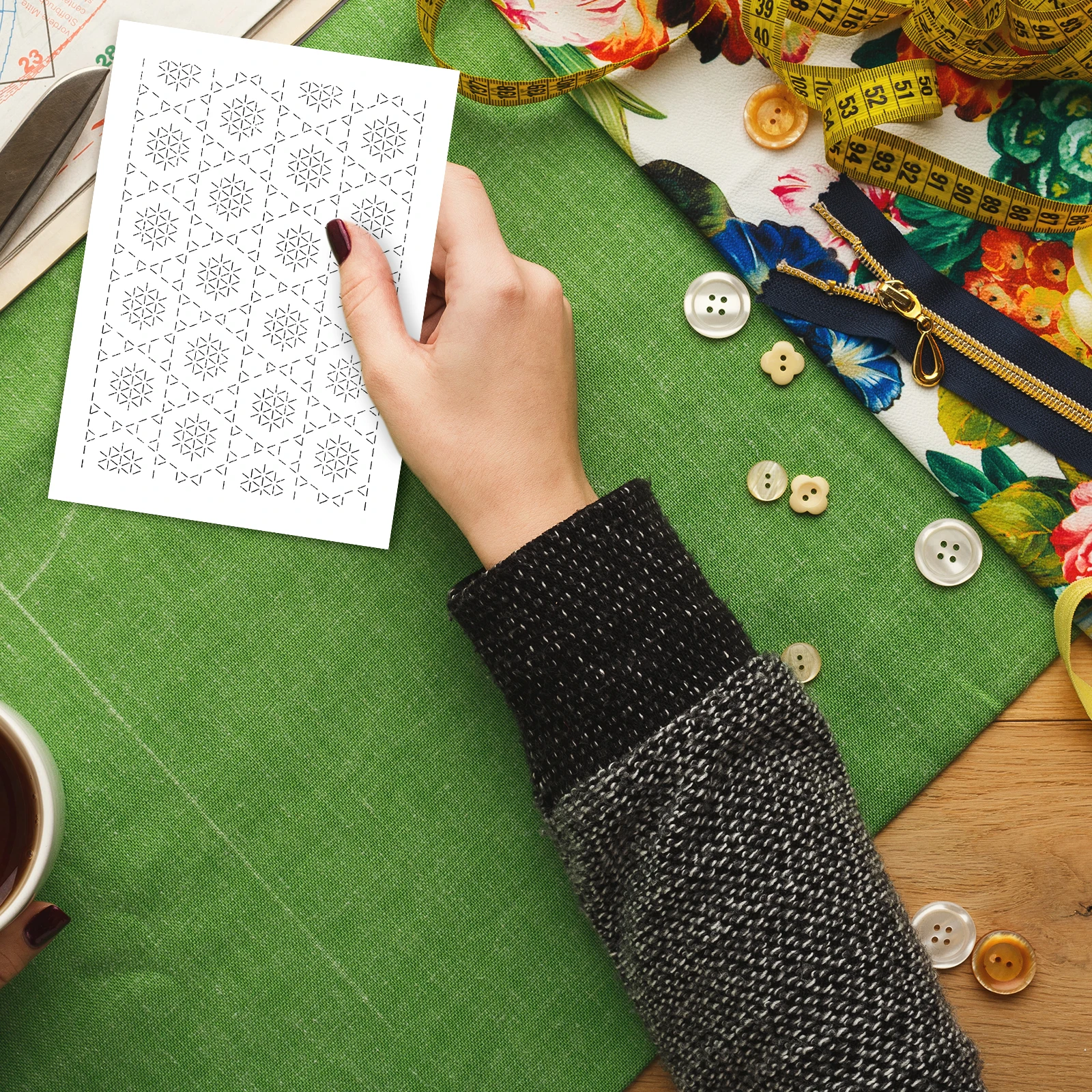 154pcs Sashiko Embroidery Patt - Embroidery Paper incelemesi ve fiyatı
