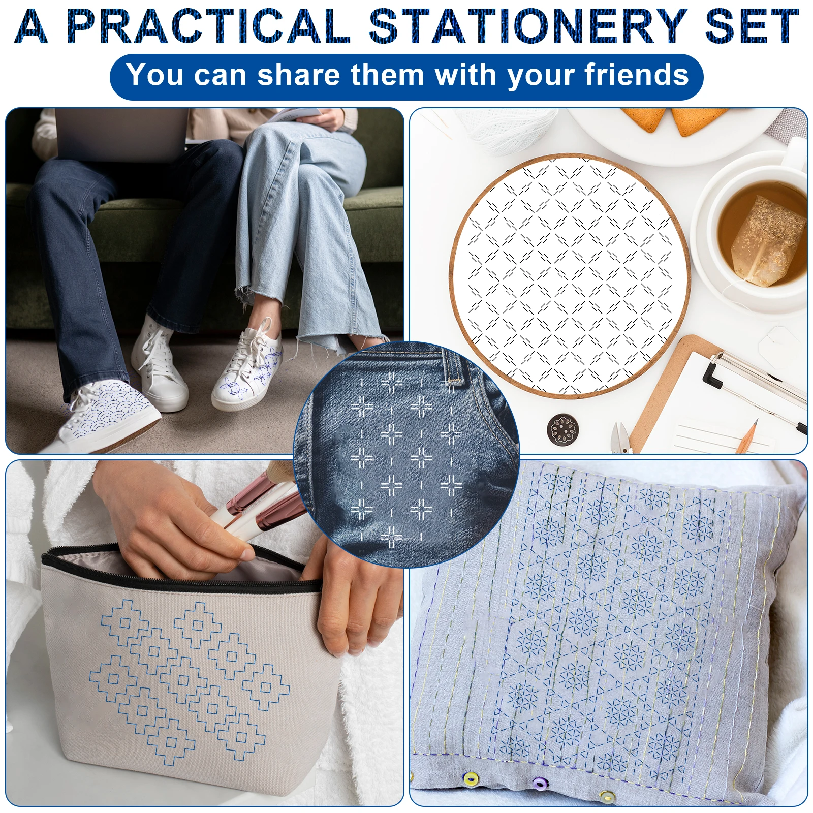 154pcs Sashiko Embroidery Patt - Embroidery Paper incelemesi ve fiyatı