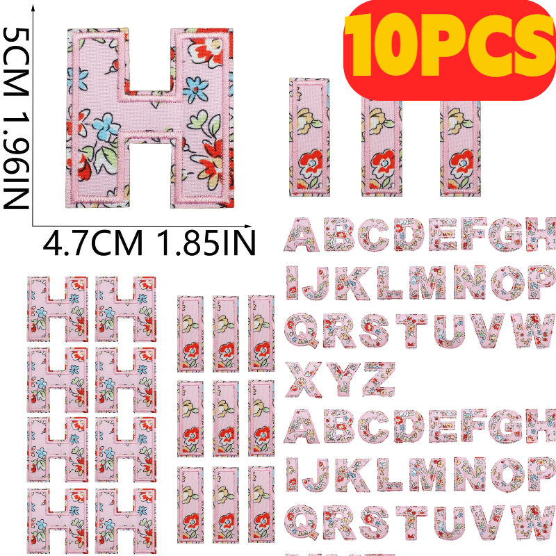 10PCS English Letter Pink Patt - Embroidery Alphabet Designs incelemesi ve fiyatı