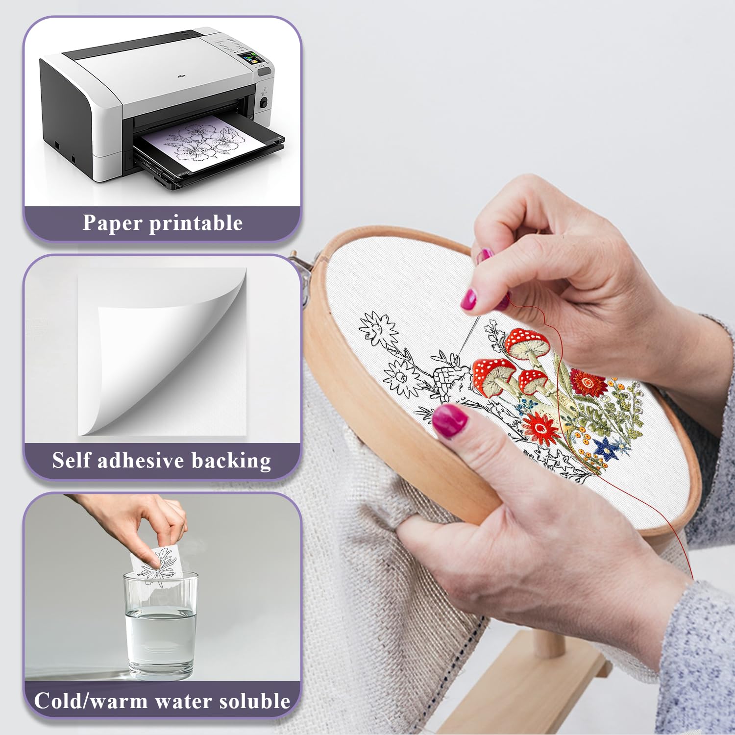 10/5Pcs Water Soluble Embroide - Embroidery Meaning incelemesi ve fiyatı