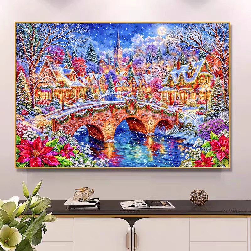 9ct 100x75cm Winter Church Emb - Embroidery Tas incelemesi ve fiyatı
