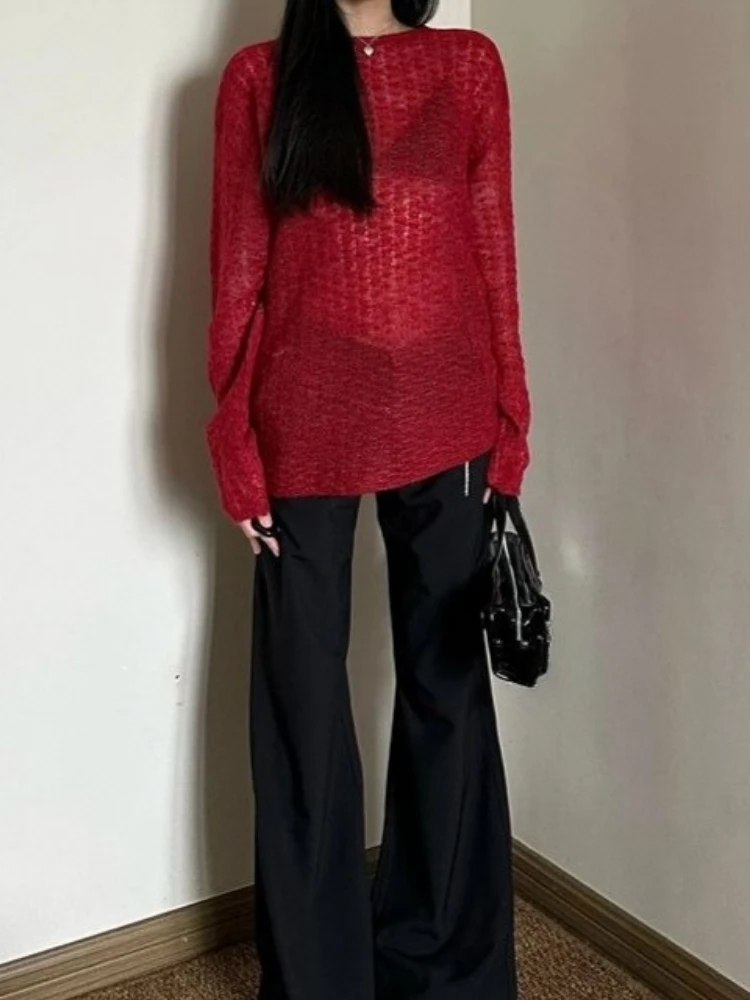 Y2K See-Through Knitted Women' - Embroidery Tshirt incelemesi ve fiyatı