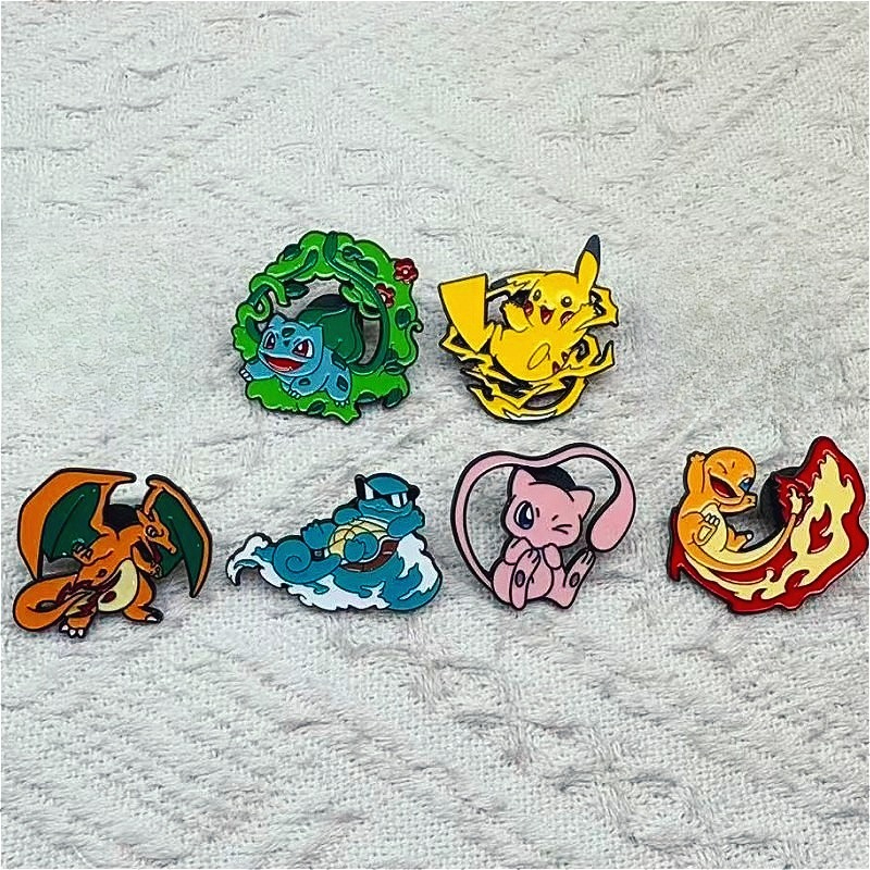 6pcs Anime Pins Set Pokemon En - Embroidery Tulle incelemesi ve fiyatı